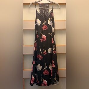 Band of Gypsies Navy Lace Floral Maxi length slip dress